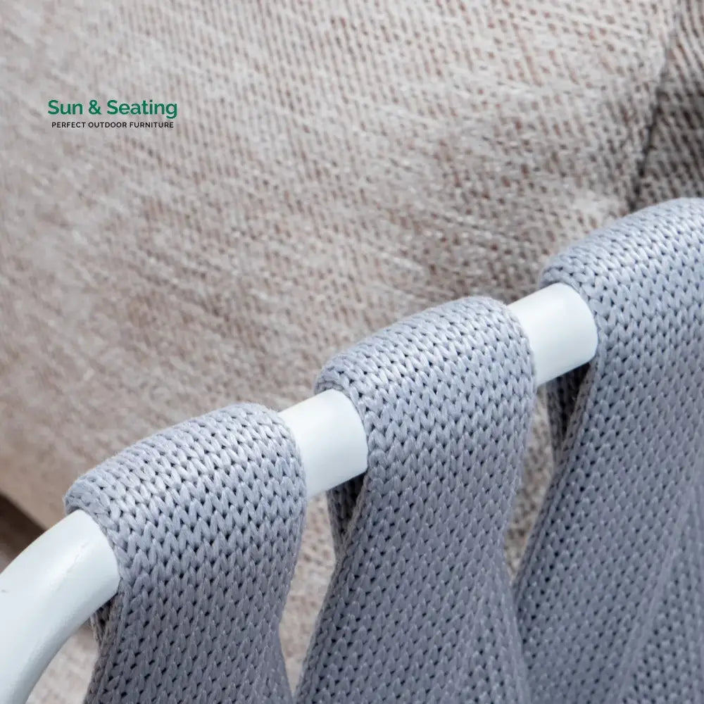 Anchor Outdoor Patio Seating Set 4 Chairs and 1 Table Set (Silver) Braided & Rope Coffee Table Sets