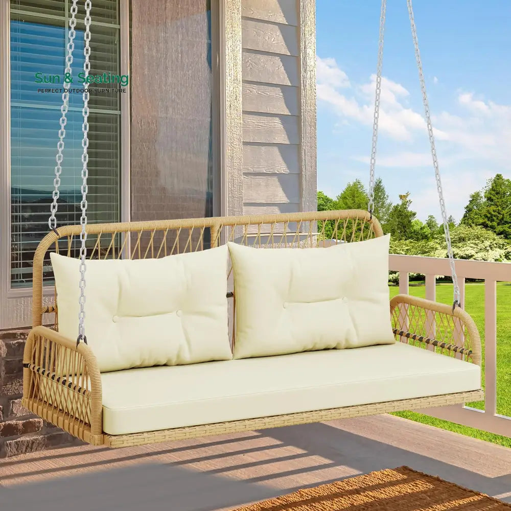 Anette Double Seater Hanging Swing Without Stand For Balcony Garden Swing (Honey) Swings
