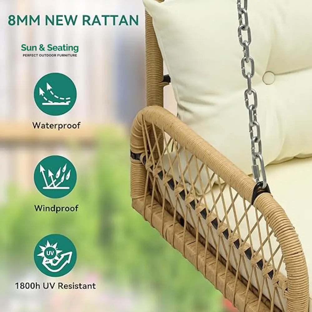 Anette Double Seater Hanging Swing Without Stand For Balcony Garden Swing (Honey) Swings
