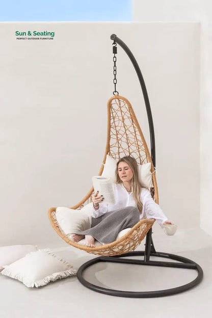 Angélica Single Seater Hanging Swing With Stand For Balcony Garden Swing Swings