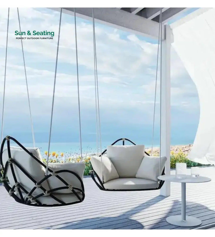Angeline Single Seater Hanging Swing Without Stand For Balcony Garden Swing (Black) Swings