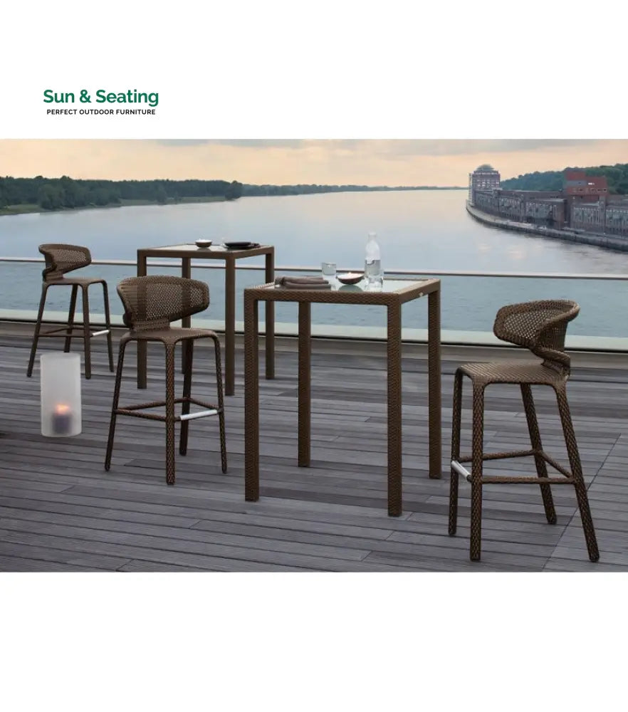 Angelo Outdoor Patio Bar Set 2 Chairs and 1 Table Set (Brown) Bar Sets