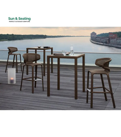 Angelo Outdoor Patio Bar Set 2 Chairs and 1 Table Set (Brown) Bar Sets