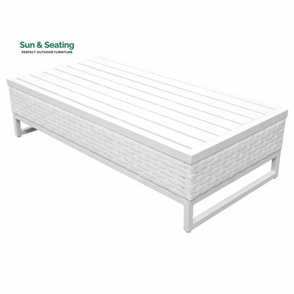 Angerona Outdoor Sofa Set 7 Seater 2 Single seater and 1 Center Table 1 Side Table With 2 Ottoman Set (White) Sofa Sets