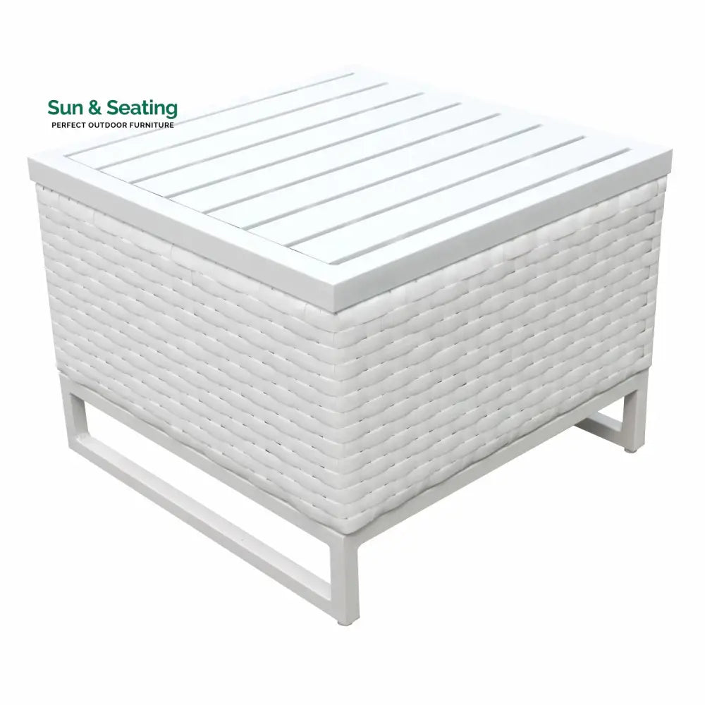 Angerona Outdoor Sofa Set 7 Seater 2 Single seater and 1 Center Table 1 Side Table With 2 Ottoman Set (White) Sofa Sets