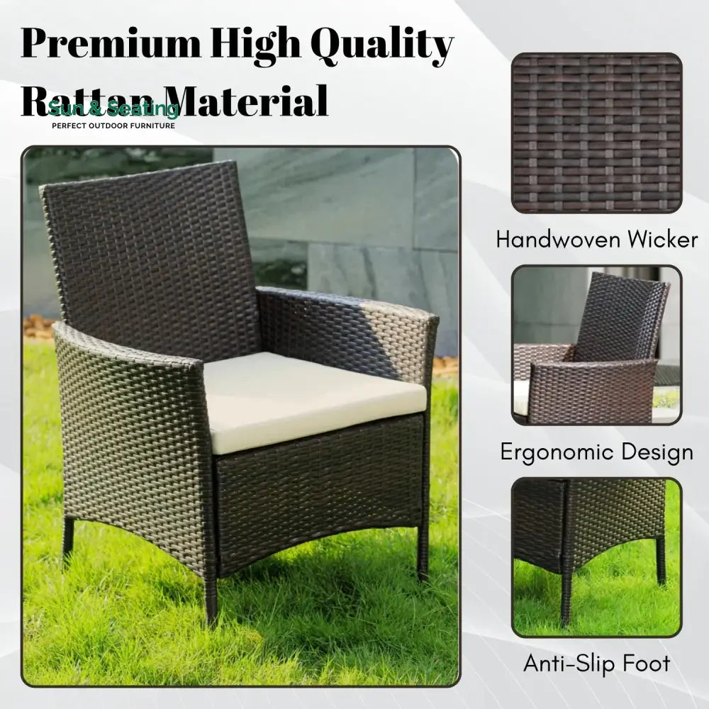 Anisa 4-Piece Outdoor Rattan Wicker Patio Dining Chairs Dinning Chairs
