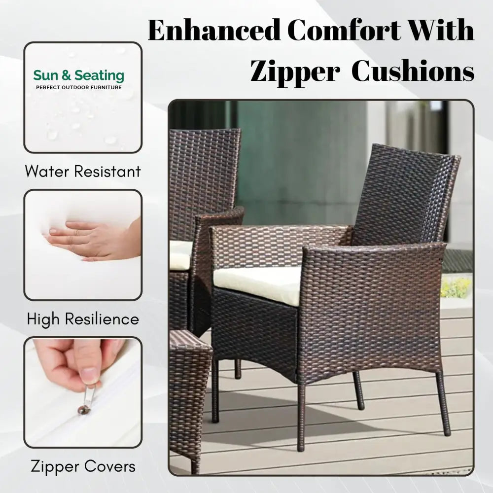 Anisa 4-Piece Outdoor Rattan Wicker Patio Dining Chairs Dinning Chairs