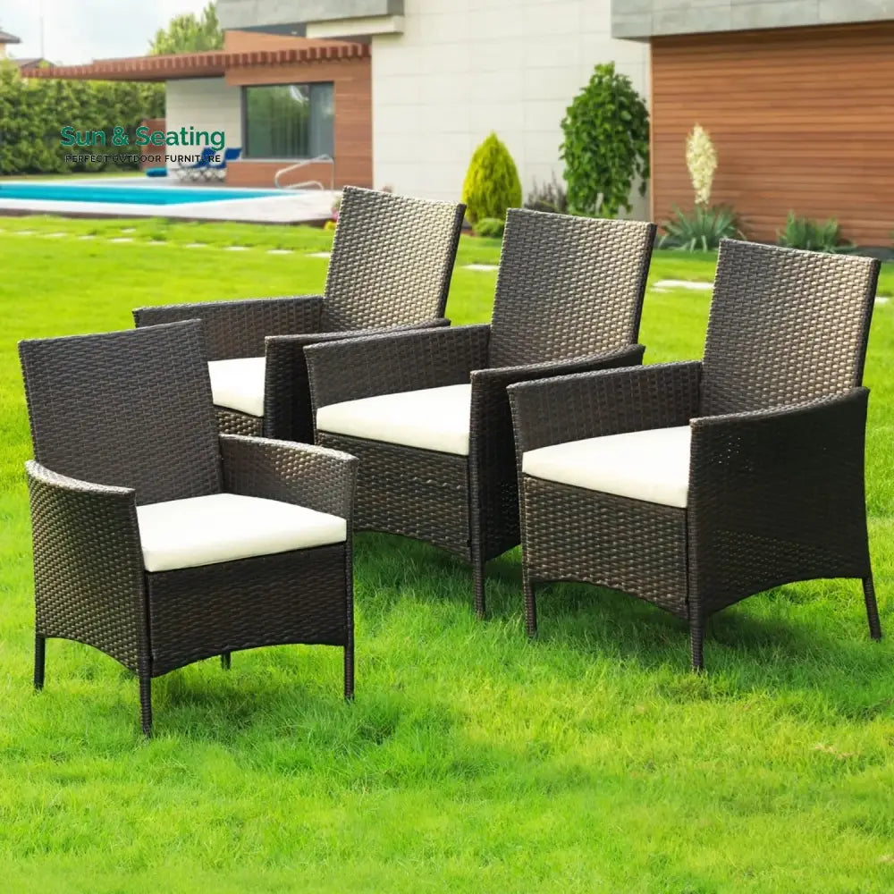Anisa 4-Piece Outdoor Rattan Wicker Patio Dining Chairs Dinning Chairs
