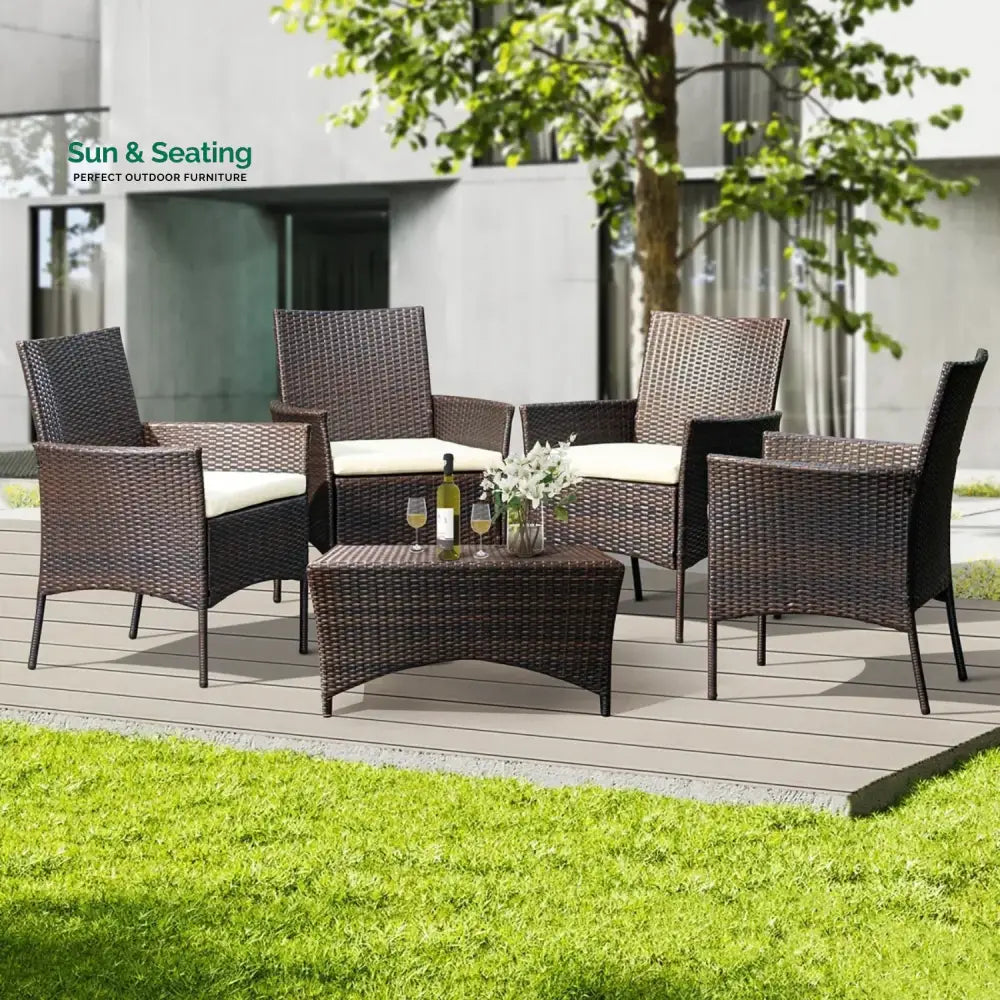 Anisa 4-Piece Outdoor Rattan Wicker Patio Dining Chairs Dinning Chairs
