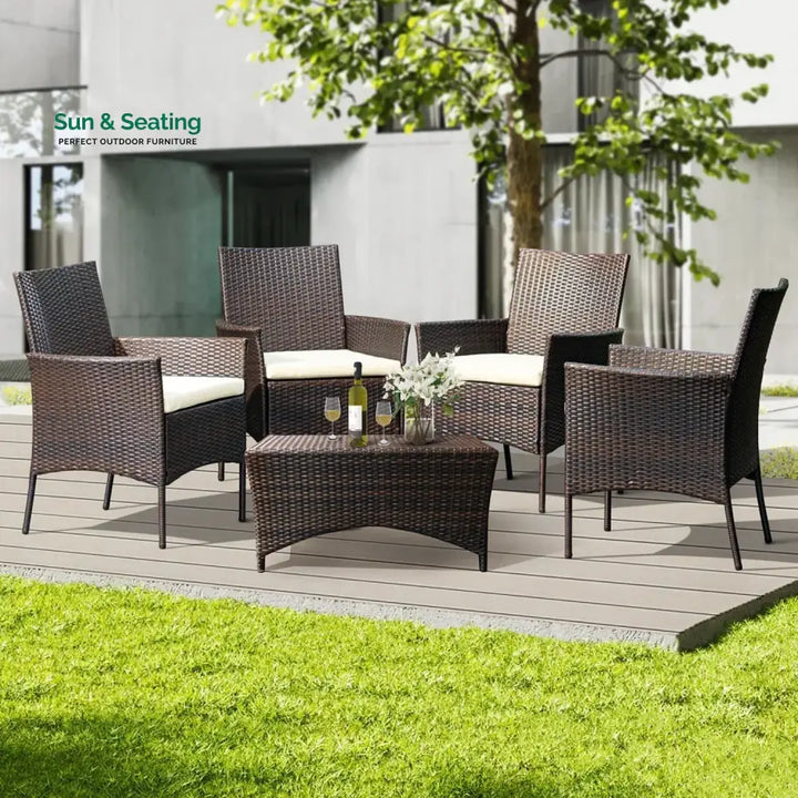 Anisa 4-Piece Outdoor Rattan Wicker Patio Dining Chairs Dinning Chairs
