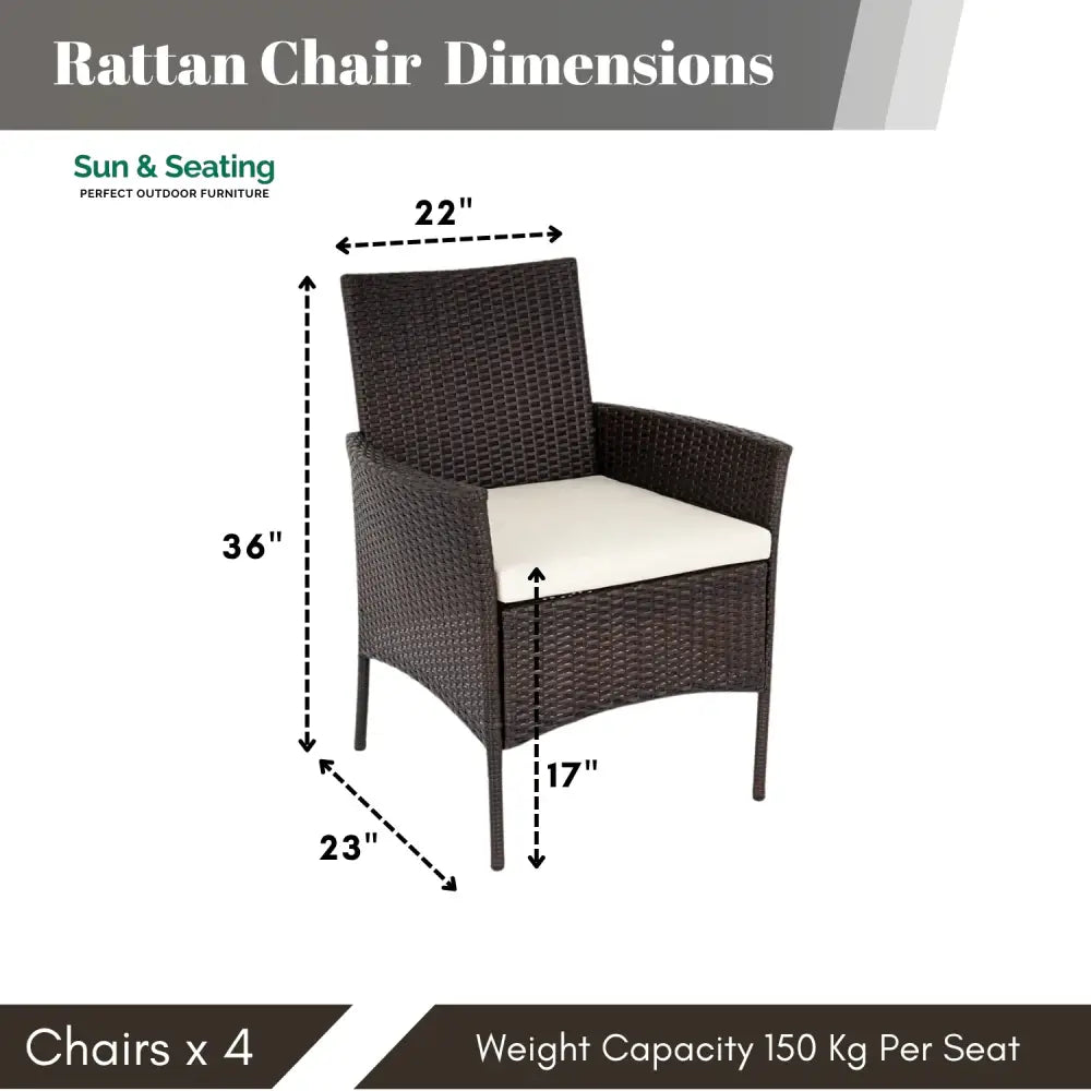 Anisa 4-Piece Outdoor Rattan Wicker Patio Dining Chairs Dinning Chairs
