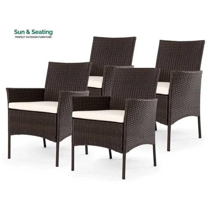 Anisa 4-Piece Outdoor Rattan Wicker Patio Dining Chairs Dinning Chairs