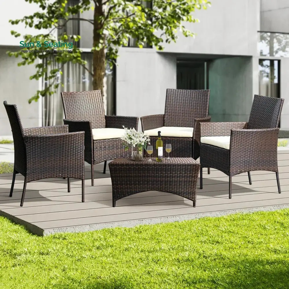 Anisa 4-Piece Outdoor Rattan Wicker Patio Dining Chairs Dinning Chairs