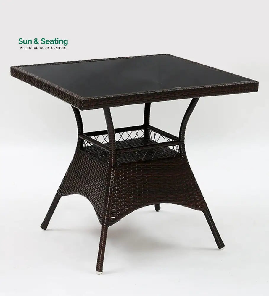 Anj Outdoor Patio Seating Set 4 Chairs and 1 Table Set (Dark Brown) Coffee Table Sets