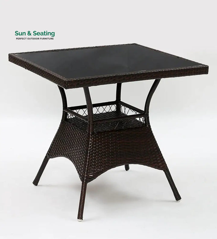 Anj Outdoor Patio Seating Set 4 Chairs and 1 Table Set (Dark Brown) Coffee Table Sets