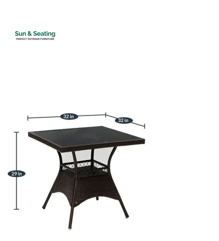 Anj Outdoor Patio Seating Set 4 Chairs and 1 Table Set (Dark Brown) Coffee Table Sets