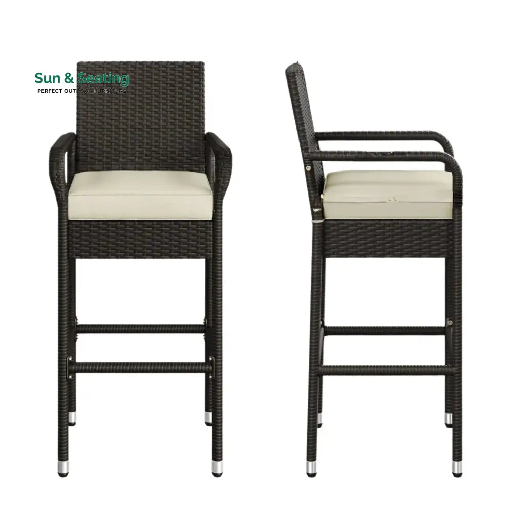 Anneliese Outdoor Rattan Wicker 2-Piece Bar Chairs Bar Chairs