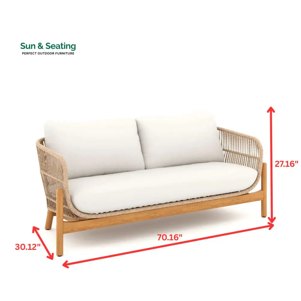Apolo Outdoor Sofa Set 2 Seater 2 Single seater 1 Side table and 1 Center Table (Beige) Sofa Sets