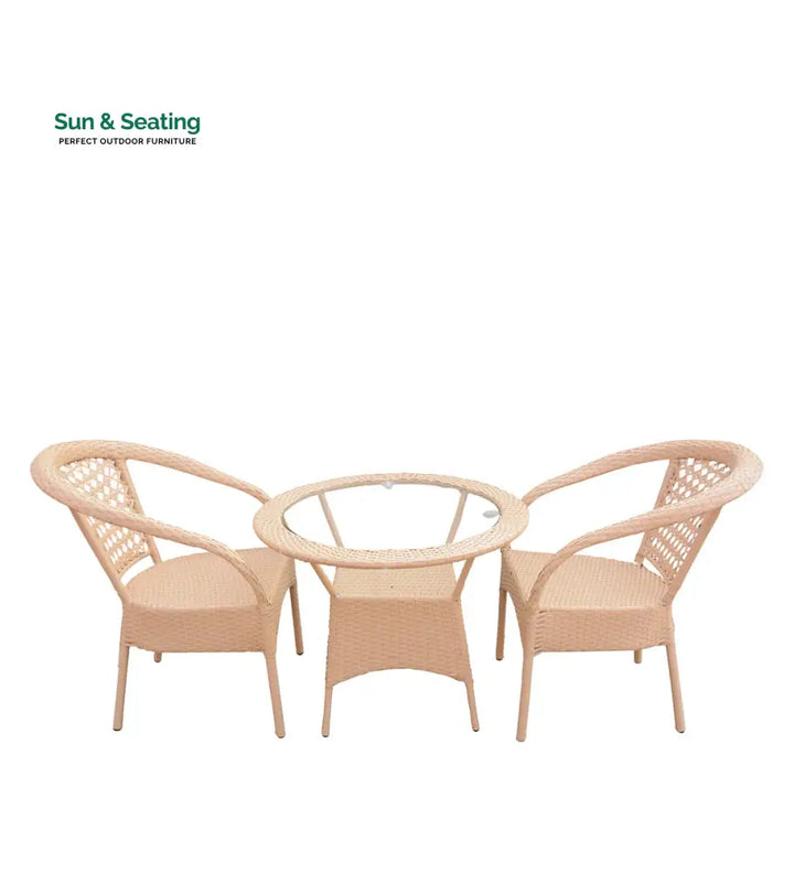 Appu Outdoor Patio Seating Set 2 Chairs and 1 Table Set Coffee Table Sets