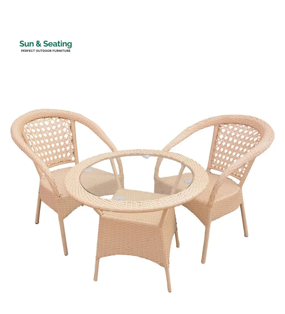 Appu Outdoor Patio Seating Set 2 Chairs and 1 Table Set Coffee Table Sets
