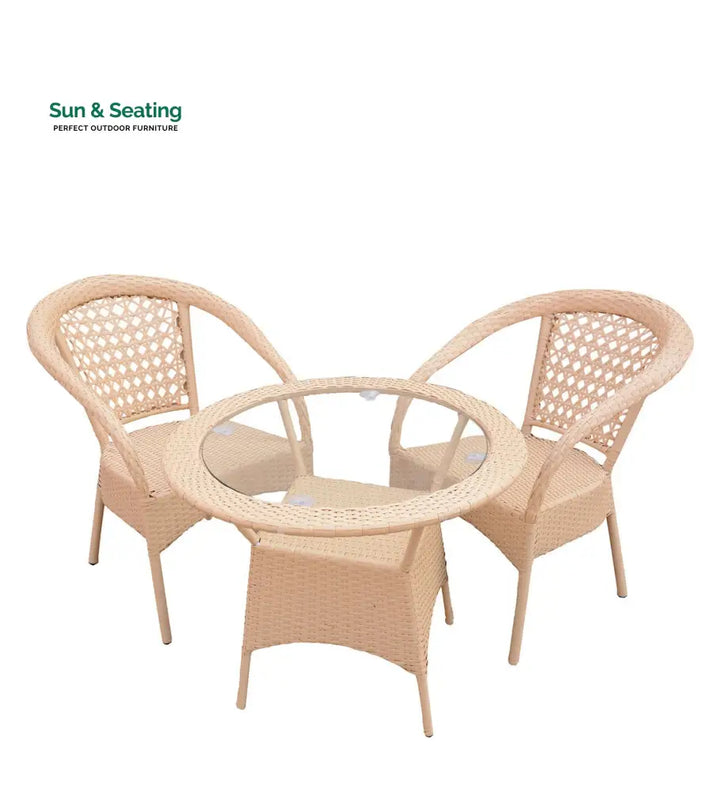 Appu Outdoor Patio Seating Set 2 Chairs and 1 Table Set Coffee Table Sets