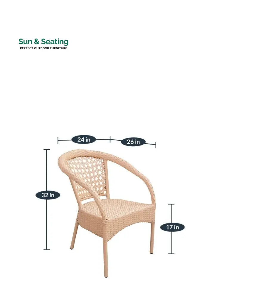 Appu Outdoor Patio Seating Set 2 Chairs and 1 Table Set Coffee Table Sets