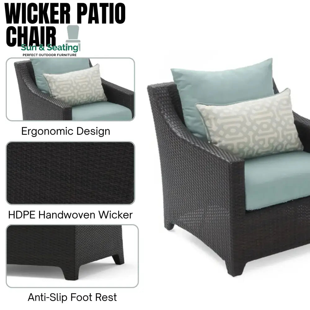 Araceli All Weather Outdoor Wicker Garden L-Shape Sectional Conversation Set Sofa Set
