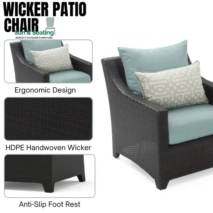 Araceli All Weather Outdoor Wicker Garden L-Shape Sectional Conversation Set Sofa Set