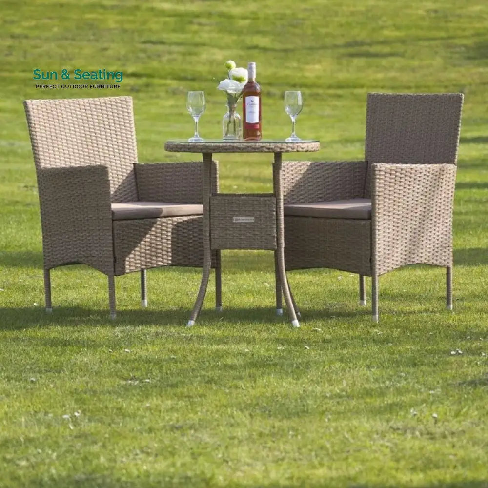 Archie Outdoor Patio Seating Set 2 Chairs and 1 Table Set (Cream) Coffee Table Sets