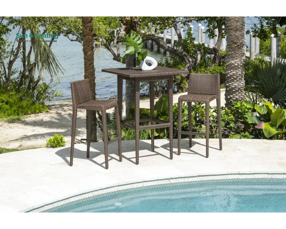 Arcuri Outdoor Patio Bar Sets 2 Chairs and 1 Table (Brown) Bar Sets