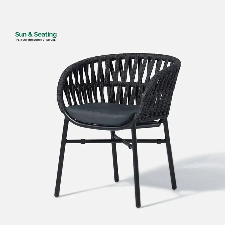 Arcuri Outdoor Patio Seating Set Chair Only Braided &amp; Rope Black Coffee Table Sets