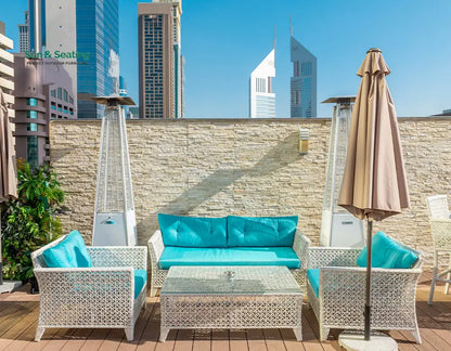 Arcuri Outdoor Sofa Set 2 Seater 2 Single seater and 1 Center Table (Pearl White) Sofa Sets