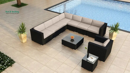 Arena Outdoor Sofa Set 7 Seater Single seater and 1 Center Table With 1 Side Table Set (Black) Cream Sofa Sets