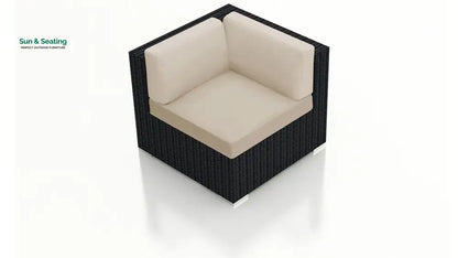 Arena Outdoor Sofa Set 7 Seater Single seater and 1 Center Table With 1 Side Table Set (Black) Sofa Sets