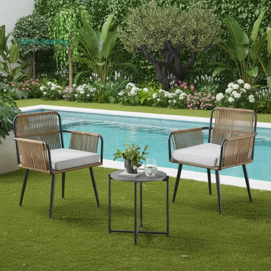 Aria Lamia 3-Piece Rope Patio Set - Perfect for Outdoor Entertaining Patio Set