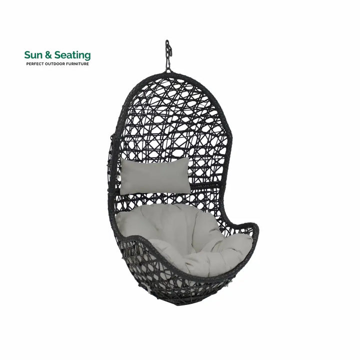 Ariadna Single Seater Hanging Swing Without Stand For Balcony Garden Swing (Black) Swings
