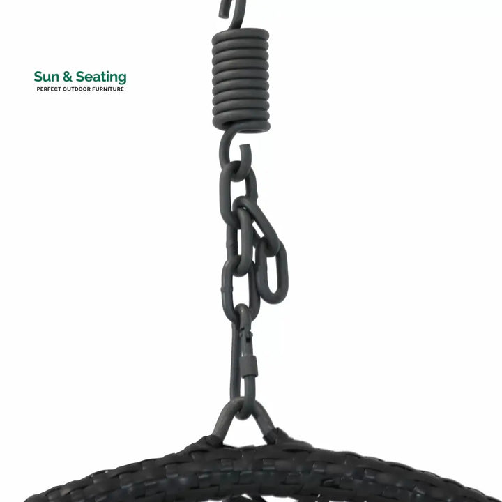 Ariadna Single Seater Hanging Swing Without Stand For Balcony Garden Swing (Black) Swings