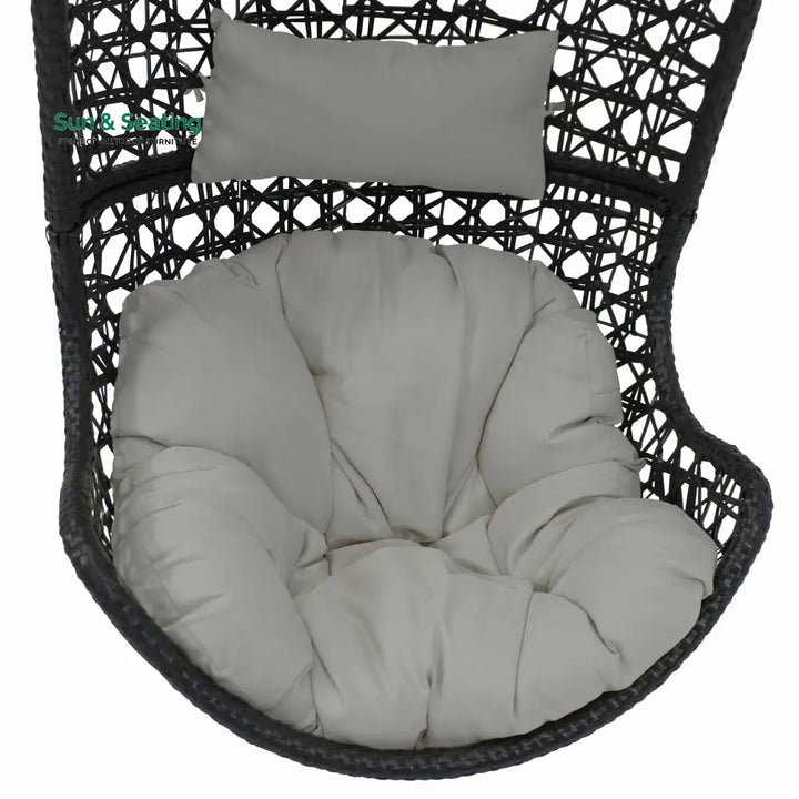 Ariadna Single Seater Hanging Swing Without Stand For Balcony Garden Swing (Black) Swings