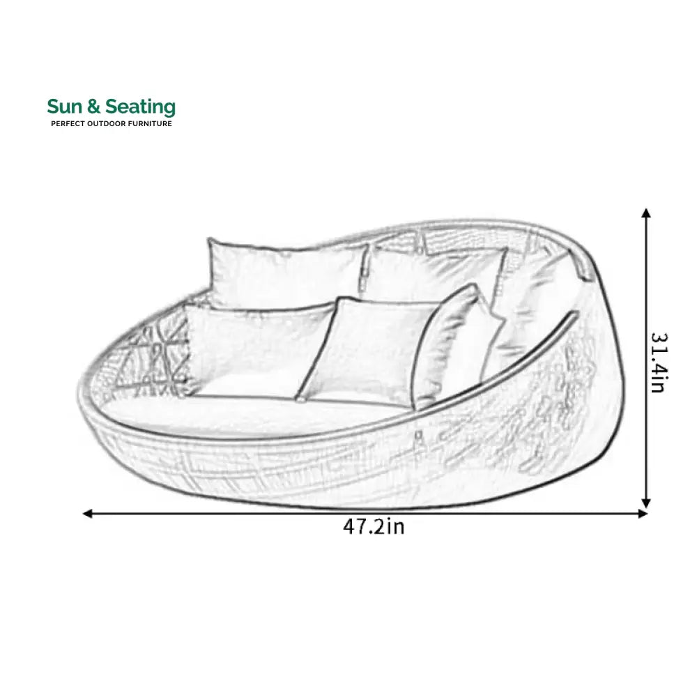 Ariza Outdoor Poolside Sunbed With Cushion Daybed (WHITE) Sunbed