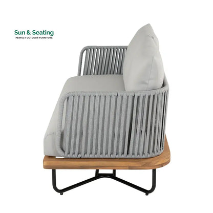 Arria Outdoor Garden Balcony Sofa Set 2 Seater,4 Single Seater With 1 Table Set Braid & Rope (Grey + Grey) Sofa Sets