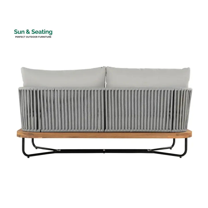 Arria Outdoor Garden Balcony Sofa Set 2 Seater,4 Single Seater With 1 Table Set Braid &amp; Rope (Grey + Grey) Sofa Sets