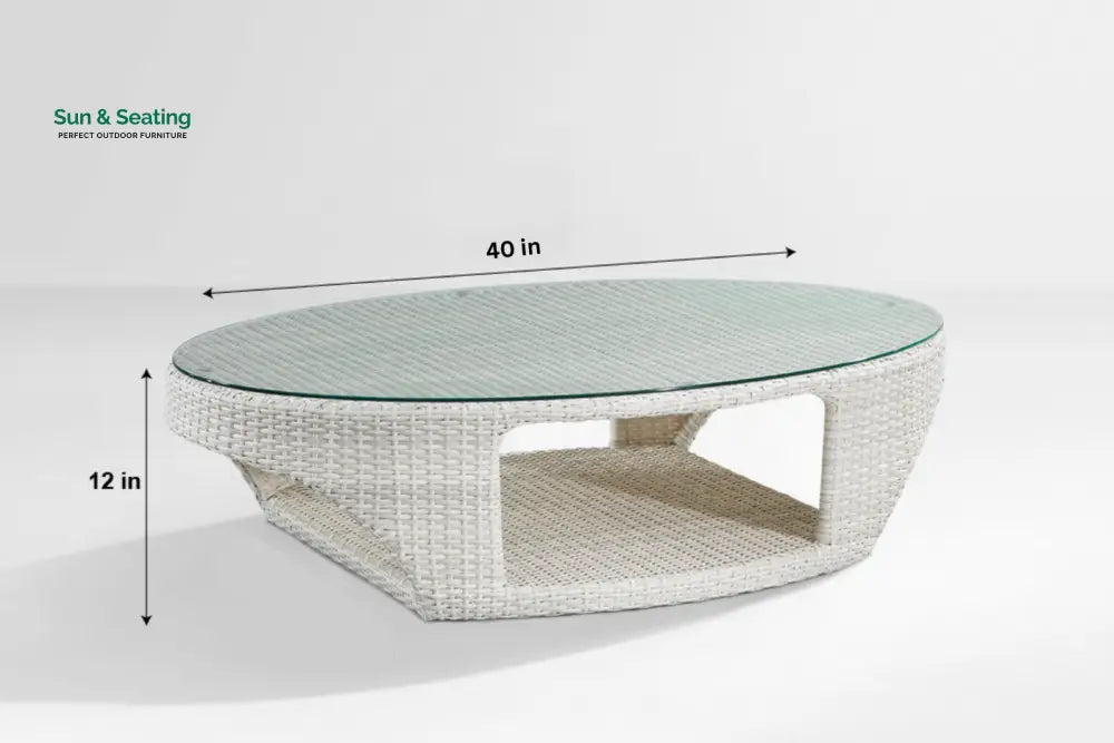 Arroz Outdoor Patio Seating Set 4 Single Seater and 1 Table Set (White + Green) Coffee Table Sets