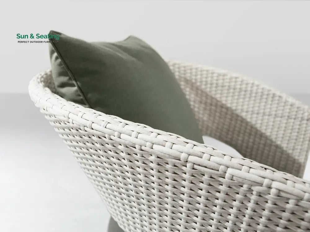 Arroz Outdoor Patio Seating Set 4 Single Seater and 1 Table Set (White + Green) Coffee Table Sets