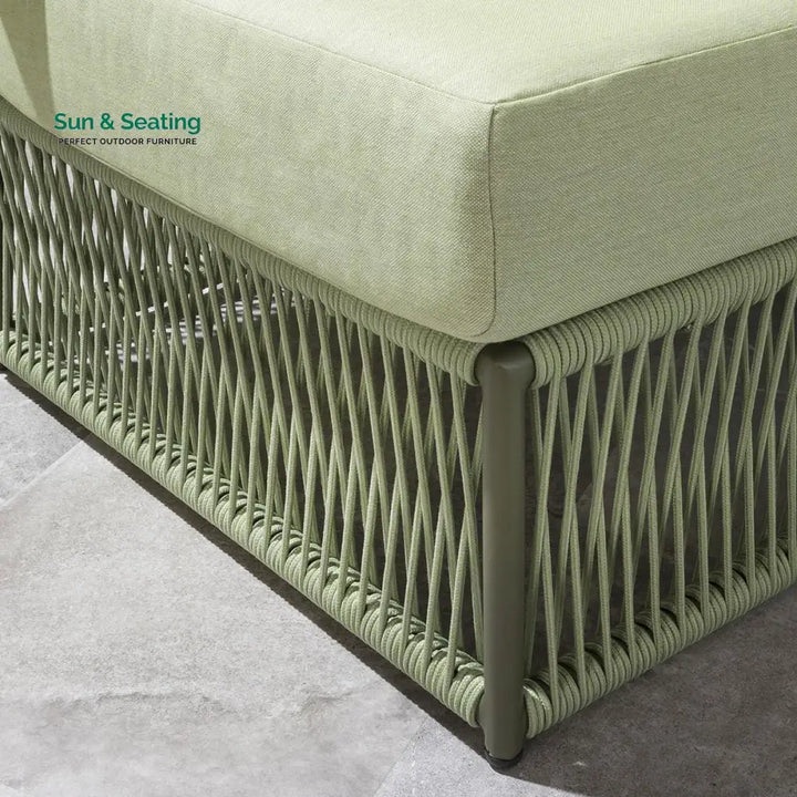 Arsenio Outdoor Sofa Set 6 Seater and 1 Center Table Set (Green) Braided &amp; Rope Sofa Sets