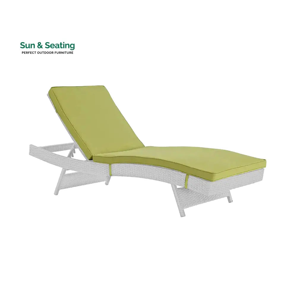 Arturo Outdoor Swimming Poolside Lounger (White &amp; Green) Loungers