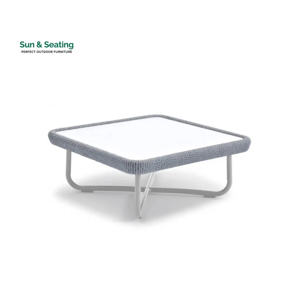 Astoir Outdoor Garden Balcony Sofa Set 3 Seater 2 Single Seater and 1 Center Table Set Braid & Rope (Grey-Blue) Sofa