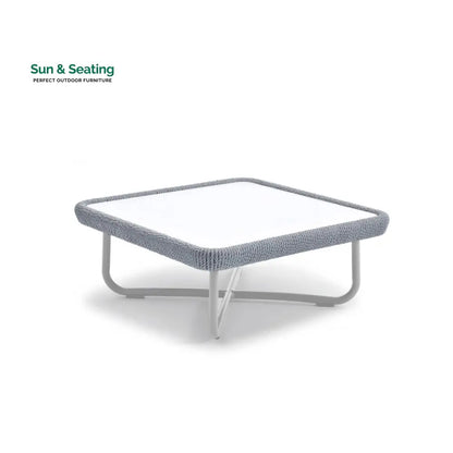 Astoir Outdoor Garden Balcony Sofa Set 3 Seater 2 Single Seater and 1 Center Table Set Braid & Rope (Grey-Blue) Sofa