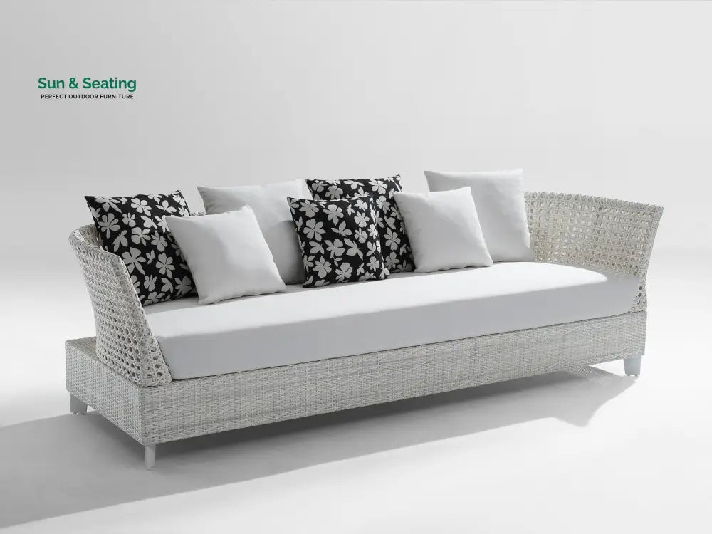 Astrol Outdoor Garden Balcony Sofa Set 3 Seater seater 1 Double Seater 1 Single Seater and 1 Center Table (White) Sofa