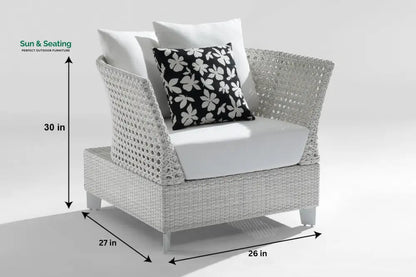 Astrol Outdoor Garden Balcony Sofa Set 3 Seater seater 1 Double Seater 1 Single Seater and 1 Center Table (White) Sofa
