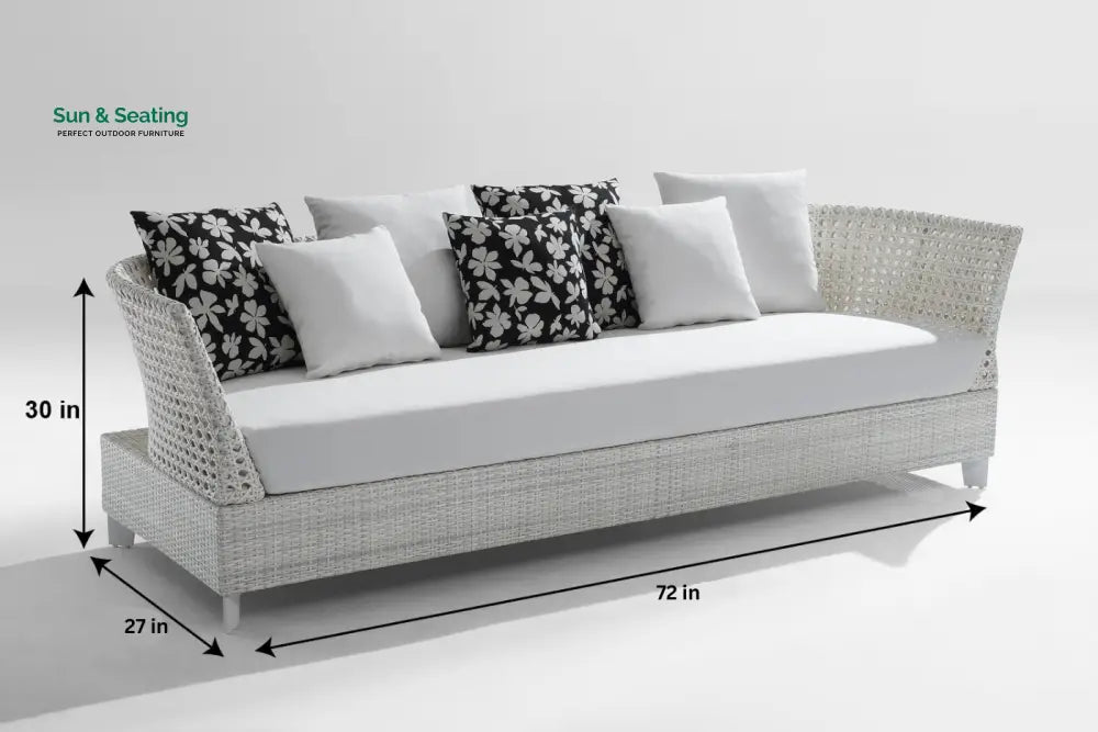 Astrol Outdoor Garden Balcony Sofa Set 3 Seater seater 1 Double Seater 1 Single Seater and 1 Center Table (White) Sofa